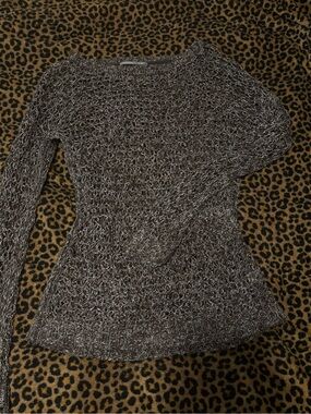 Purple/Gray Open-Knit Long Sleeve